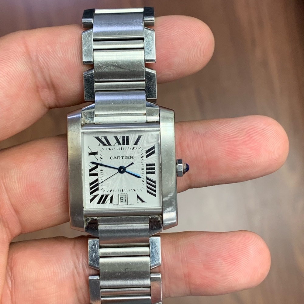 Cartier tank automatic steel unisex watch